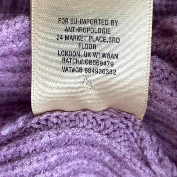 Moth Tie Front Knit Sweater Size XL Lilac Purple Tie Front Relaxed Anthopologie - Picture 10 of 11